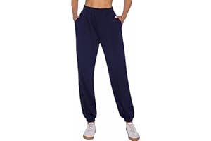 Demegimi Pantaloni Sportivi Donna a Vita Alta Pantaloni della Tuta Donna in Cotone con Tasche Pantaloni Jogger Leggeri per Jogging Fitness Sport Yoga