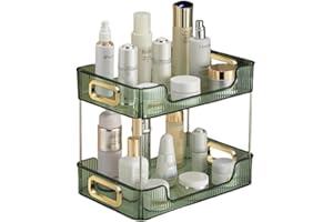 CESTATIVO Organizzatore di Trucco, Organizzatore di Cosmetici ad Grande Capacità, Organizzatore di Profumi, Mensola Trucco per Bagno (Verde)