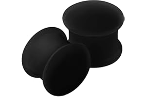 KJM Fashion 2 Stk Silicone Black Double Flared Piercing Schmuck Plug