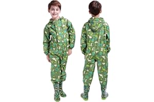 Fouyada Impermeabile Bambini, Tuta Pioggia Bambina Antipioggia con Cappuccio Impermeabili per Bambini Ragazzi Ragazze Giacche da Pioggia Bambino Poncho Antipioggia Simpatico