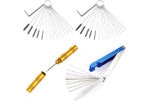 ZAMDOE Juego de 4 Herramientas de Limpieza de Chorro de Suciedad de Carbono para carburador con 20 Agujas de Limpieza, 11 cepillos de Nailon, 2 Llaves de Acelerador, 1 púa Afilada, 1 Juego de Agujas