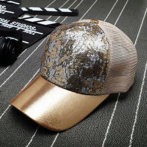 JIUZHOUCAI Ladies Summer Baseball Cap Sun Hat Net Hat Travel Sun Protection Sun Hat Gold