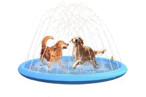 FLYING PAWS Refreshing Splash Sprinkler Pad for Dogs - 170cm Dog Paddling Pool Water Fountain - Large XL Swimming Pool Dog Summer Toys