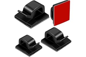 MAITYS 60 Stück Outdoor Kabelclips mit Klebeband Licht Klammern Deko Clips Selbstklebend Haken Draht Halter Klebehaken für Lichterkette Befestigung(Schwarz)