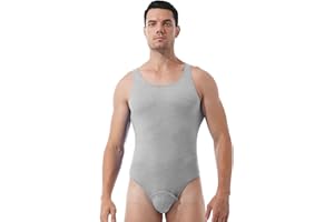 TiaoBug Body Uomo in Cotone Tuta Sportiva Fitness Body da Ginnastica Artistica Leotard Jumsuit T-Shirt Manica Corta Sport Triathlon Palestra Lingerie Sexy Completa Intera