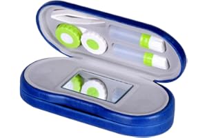 ROSENICE 2-in-1 Brillenetui mit integriertem Spiegel für Brille und Kontaktlinsen