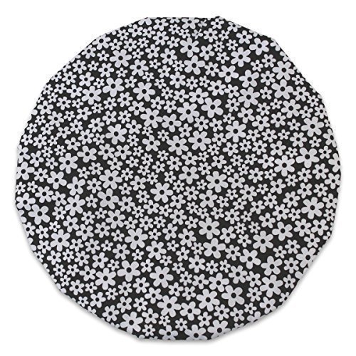 JODA Black and White Flower Shower Cap
