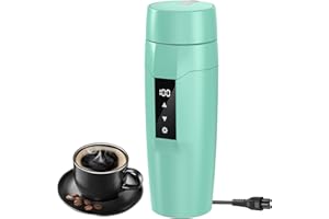 Bollitore elettrico portatile di Rauwseul, mini-tazza da viaggio da 350 ml 3 in 1 con rivestimento in acciaio inox 304, regolabile da 40~100℃, tazza ad ebollizione rapida da 300W(Verde)