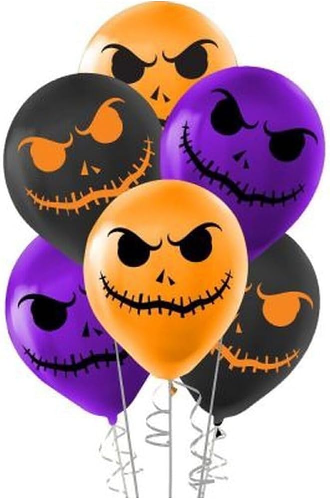 DÜVENCİ TİCARET Cadılar Bayramı Baskılı Pastel Balon, Çok Renkli, 6 Adet