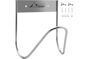 WADEO Supporto Tubo Giardino in Acciaio Inox 304, Montaggio Parete per Tubi Acqua/Cavi Estensione, Antiruggine & Robusto, Organizza Giardino/Garage (1 Pezzo)