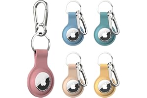 PESTON 5-Pack Airtag Holder, Silicone Air Tag Case for Apple AirTag Keyring, Carabiner Keyring for Luggage, Handbags, Keys, and Pet Collars