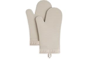 KitchenAid Ribbad mjuk silikon ugnsvantar set, 17,78 cm x 33 cm, milkshake