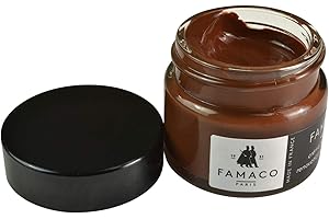Famaco Leather Repair & Dye Cream | Self Seal Colourant for Quick and Easy Leather Repair | Suitable for Leather Sofas, Leather Car Seat, Shoes, Handbag, and more (Brown London Clair)
