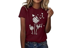 NQYIOS Sexy Tops for Women, Sunflower Printed T Shirt for Women Casual Graphic Short Sleeve Tee Tops Crew Neck Slim Shirts Tee Blouse Extra Long Tee Shirts for Women Women's Vests