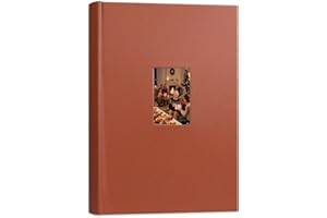 Ruibytree album fotografico 10x15 cm 450 foto con spazio per scrivere, copertina in pelle con finestra frontale,Libro di immagini per matrimoni, famiglie e vacanze (Marrone)