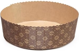 Ecopack stampo per panettone basso con onda esterna da 450 g, adatto al forno fino a 220°C, confezione da 10 pz