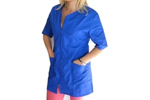 fratelliditalia.org Camice Casacca Estetista coiffeur Centre esthétique Massages Travail Zip Coton