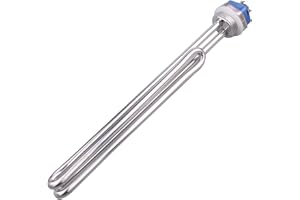 DERNORD Élément chauffant pliable en acier inoxydable 240 V 3000 W Filetage BSP à faible densité de watt 2,5 cm