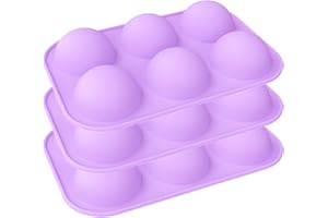 REAKOO Stampi in Silicone per Cioccolatini, 3 Pezzi Stampo Silicone a Semisfera da 6 Cavità, per Realizzare Bombe al Cioccolato, Torte, Gelatina, Budino, Mousse a Cupola, Dolci