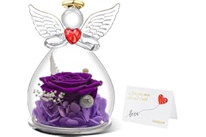 Miofula Rose Eternelle Cadeau de Fête des Mères, Fleurs Éternelle Figurine d'ange Cadeau pour Maman, Idee Cadeau Fete des Meres original, Cadeaux Anniversaire Noël Saint Valentin pour Maman Grand-Mère