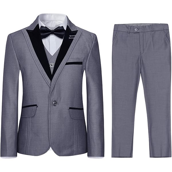 Boys 3 Pack One Button Lapel Collar Suit Wedding Birthday