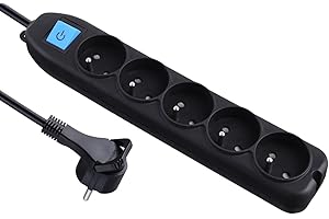 Electraline Listwa Zasilająca, Czarny, 1,5 metra