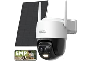 Imou 5MP Cámara Vigilancia WiFi Exterior Solar, Cámara Sin Cable de Batería Duración de 365 Días de 5000mAh, Visión Nocturna en Color, Detección de Humana, IP65, Incluye Panel Solar