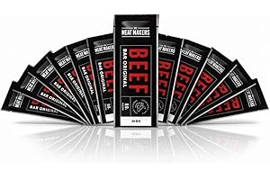 The Meat Makers - Original Beef Bar Snack 300g (12x25g) - Snack séché au bœuf, viande séchée pour humains, snack de viande riche en protéine