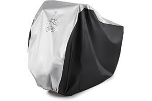 Bike Cover for 2 Bikes GoFriend 190T Nylon Waterproof Bike Cover Double 2 Bicycle Cycle Scooter Rain and Dust Resistant UV Protection Ideal for Mountain Road, Electric and Cruiser Bikes