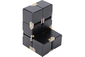Zerodis Infinity Cube Fidget Toy, Lega di Alluminio allevia Lo Stress e l'ansia Il Tempo di Uccisione Portatile Trasforma i cubi magici da Ufficio Giocattoli agitarsi per Bambini e Adulti(Nero)