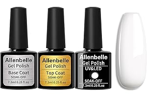 Allenbelle UV Nagellack Set Base Top Coat und Farbe,Gel Nagellack Geschenkset,Shellac Set Uv Gel Nail Art,Soak Off UV LED Gel Nagellack