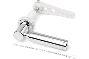 Weielt Toilet Flush Handle Eeplacement Kit Zinc Alloy Metal Toilet Handle Replacement, Toilet Cistern Lever Arm with Chain - Adjustable Arm