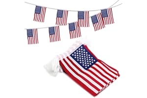 Anley Bannières de Fanions à Cordes des États-Unis, Evénement Patriotique 4 Juillet Fête de l'Indépendance Décoration Bars Sportifs - 33 Pi 38 Drapeaux