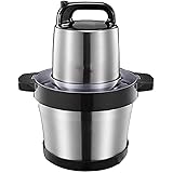 HIZLJJ Fleischwolf, Nahrungsmittelzerhacker 6L Edelstahl Küchenmaschine for Fleisch, Gemüse, Obst und Nüsse, Edelstahlnapf un