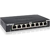 NETGEAR GS308 Switch 8 Port Gigabit Ethernet LAN Switch (Plug-and-Play Netzwerk Switch, LAN Verteiler, Hub energieffizient, l