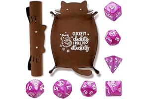 GXGM Simpatico gatto Borsa per Dadi,Vassoio Dadi Set, DND Sacchetto Porta Dadi Velluto per Dungeons and Dragons Giochi da Tavolo RPG D&D MTG
