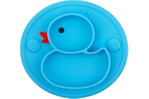 LINOWOS Set de table en silicone pour bébé, plaque d'alimentation antidérapante pour tout-petits Les enfants avec une forte aspiration s'adaptent à la plupart des bacs pour chaise haute