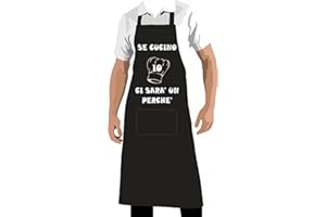 REGALI PAZZA IDEA Grembiule da cucina divertenti personalizzato Papà cuoco BBQ per lui Barbecue Regalo parannanza