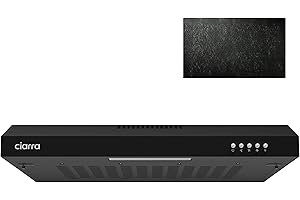 CIARRA CBCB6903 Unterbau Dunstabzugshaube 60cm Umlufthaube Einbau 3 Leistungsstufen Abluft Umluft Integrierte Unterschrank Unterbauhaube mit Kohlefiltermatte CBCF001 Kohlefilter