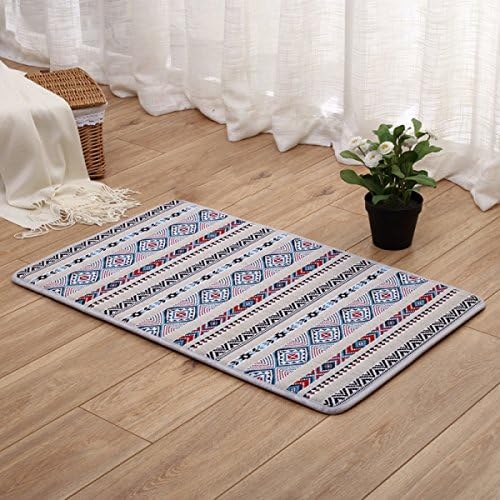 Cotton \u0026 Linen Mats Doormat Water Absorbent Anti-slip Bathroom Kitchen Foyer Ottoman Bedroom Bathroom,G-50*80cm(19.7*31.5in)