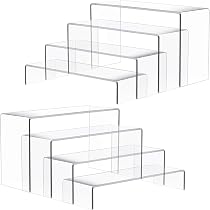 MerryNine Rialzi in acrilico per esposizione, alzate trasparenti per espositori, multifunzione, in acrilico trasparente, supporto pop per cupcake, figure, cosmetici, oggetti da collezione (a forma di