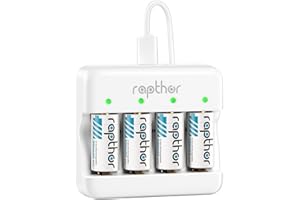 Rapthor 900 mAh akumulator litowy 123 A / 123 A, kompatybilny z kamerami Arlo VMC3030 VMK3200 VMS3130 3230C, latarka, alarm, czujnik dymu, inteligentny czujnik (4 baterie + 1 ładna