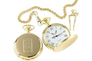 THE LUXURY VAULT Rolls Royce Gold Pocket Watch and Wooden Display Stand 24k Coated Gift in Case Spirit Phantom Ghost