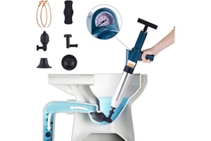 YUCHENGTECH Déboucheur WC Piston de Toilette Déboucheur Evier Déboucheur WC Haute Pression 4 in 1 Déboucheur toilette pour Déboucher les Toilettes/Lavabo/Baignoire/Drain de Sol