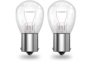 TrustWheel-Bombilla Exterior S25 BA15s 18W 32V, Regulable, 2700K Blanco Cálido, Forma Estándar S25, para Indicadores, Luces de Posición, Paquete de 2