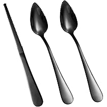 Cuillère à Glace Avocat 4 Cuillères à Pamplemousse En Acier Inoxydable - Bord Dentelé | Pour Avocat, Kiwi, Desserts Cuillère Dessert Multifonction