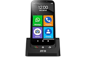 SPC ZEUS 4G PRO + case | Easy-to-use smartphone for the elderly | XXL icons, SOS button, Remote configuration | 5.5”, 4GB RAM,64GB internal memory, 13MP camera, Android 11, charging cradle, Black