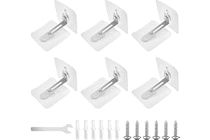 BOLOEST Juego de 6 anclajes de pared para muebles, protección de inclinación, fijador antiinclinación, juego de bloqueo de inclinación para muebles, accesorio de pared con bloqueo de inclinación para ancla de