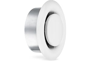 calimaero® TVSA Valvola a Disco Regolata 100 mm, Griglia Ventilazione Bianca con Telaio di Montaggio, Lamiera d'acciaio, Regolazione continua del flusso d'aria, Robusta, Durevole, Bianco RAL9016