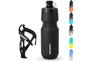 HASAGEI Bike Water Bottle Holder with 24 Oz Bottle, Durable Leak-Proof Non-Slip Design, Lightweight & Universal Fit for Mountain/Road Cycling Accessories